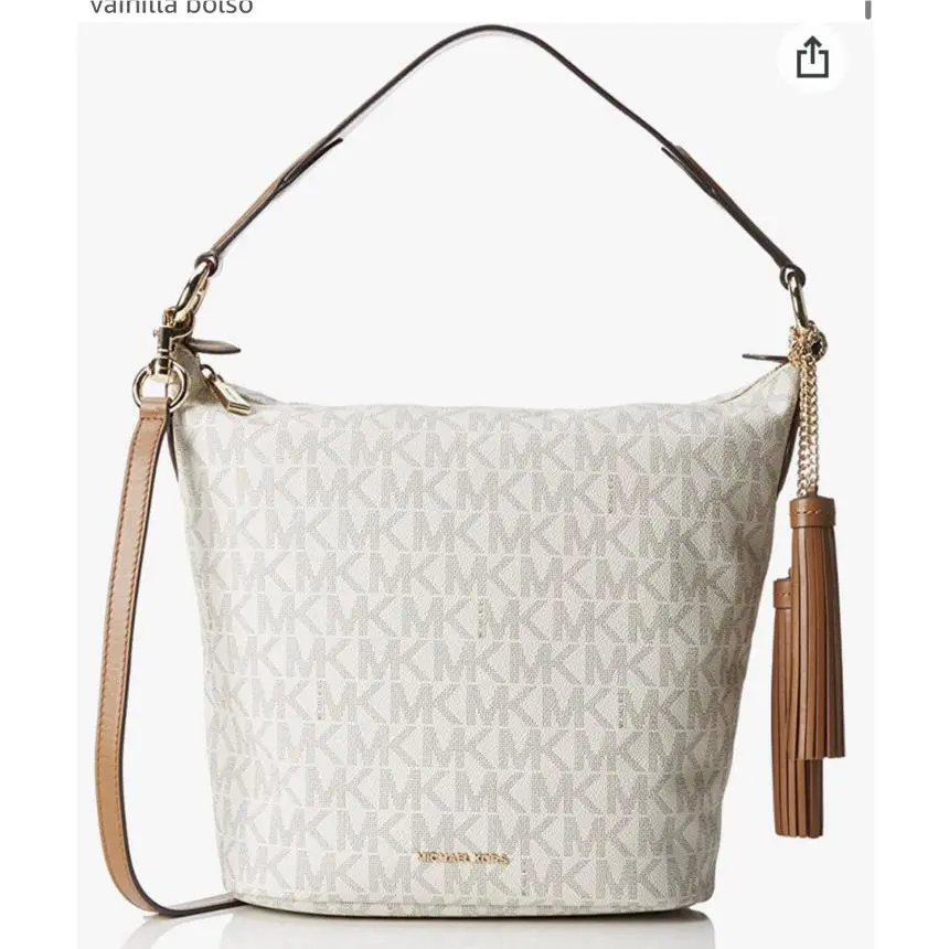 Michael Kors Elana Large East West Convertible Shoulder Bag Vanilla Mono