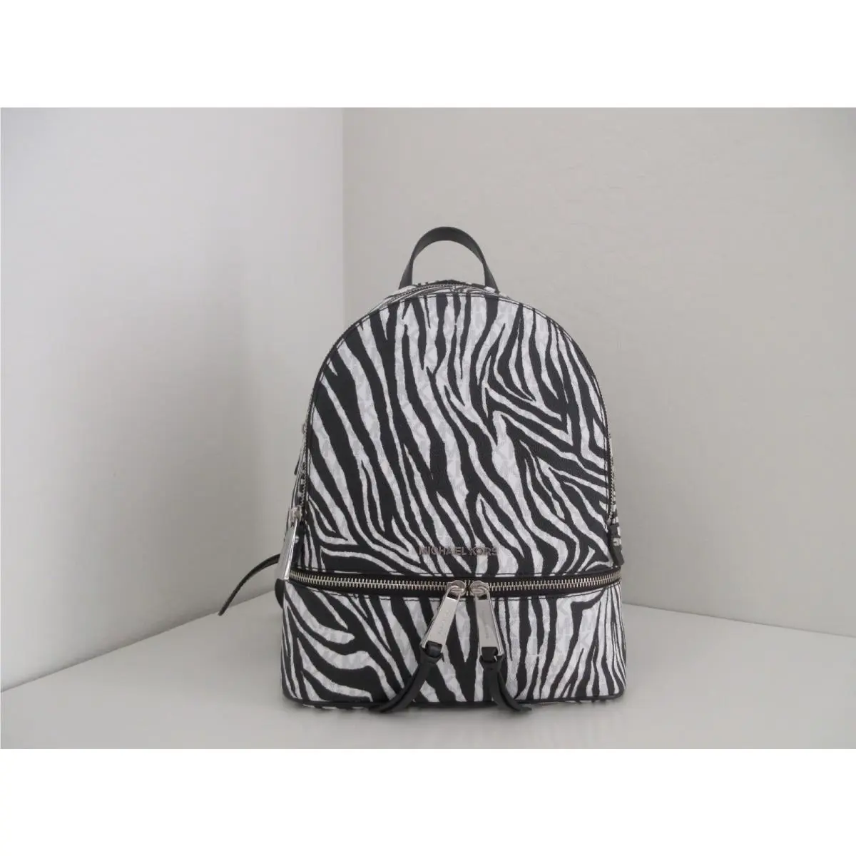 Michael Kors Rhea Zip Zebra Print Medium BACKPACK-$328