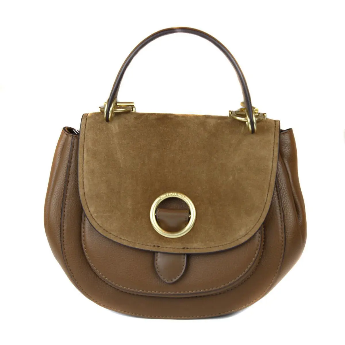 Michael Kors MK Isadore Medium Top Handle Messenger Dark Caramel Final