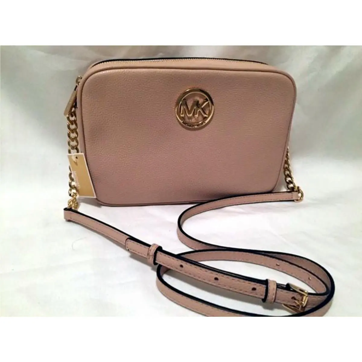 Michael Kors Fulton Large East West Crossbody Pebbled Lthr Ballet