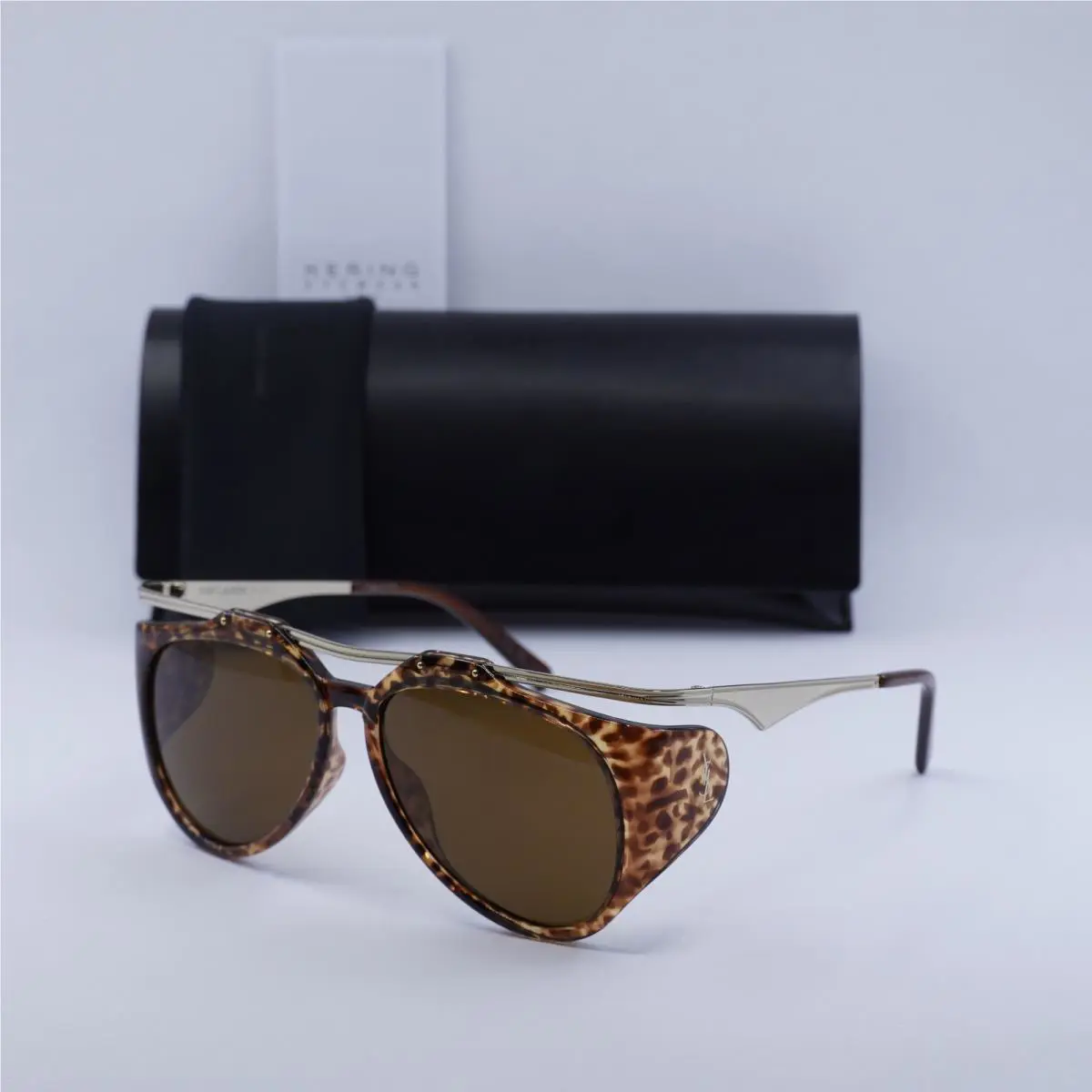 Saint Laurent SLM137 Amelia 002 Gold/leopard Havana/brown 55-14-135 by Yves Saint Laurent