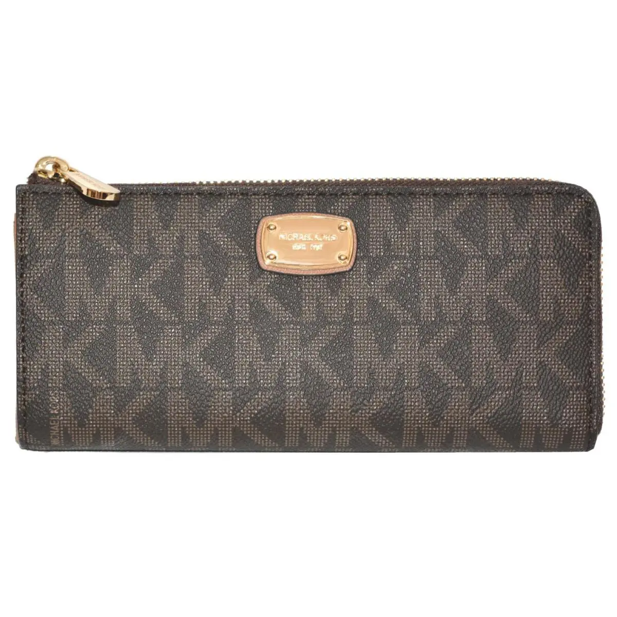Michael Kors Jet Set LG Three Quarter Zip Wallet Womens Clutch