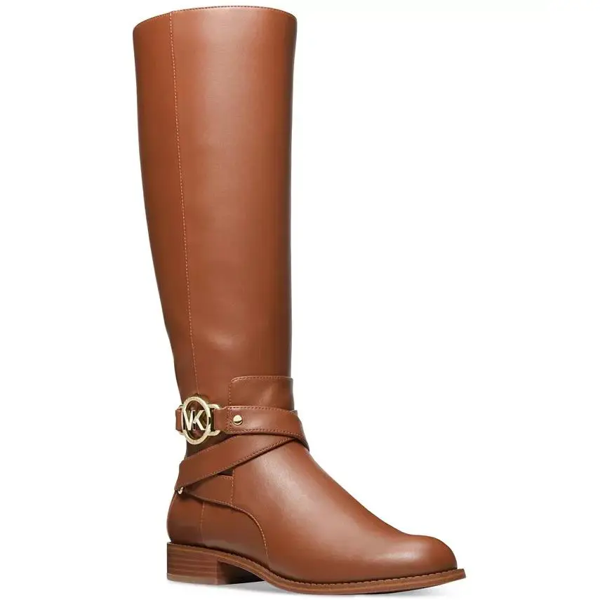Kors Women`s Rory Hardware Strap Riding Boots 5W Luggage by Michael Kors