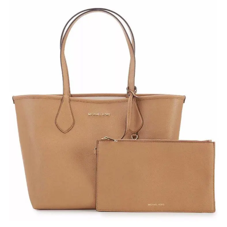 Saige Med Reversible Tote Purse Acorn Soft Pink and Zip Clutch by Michael Kors