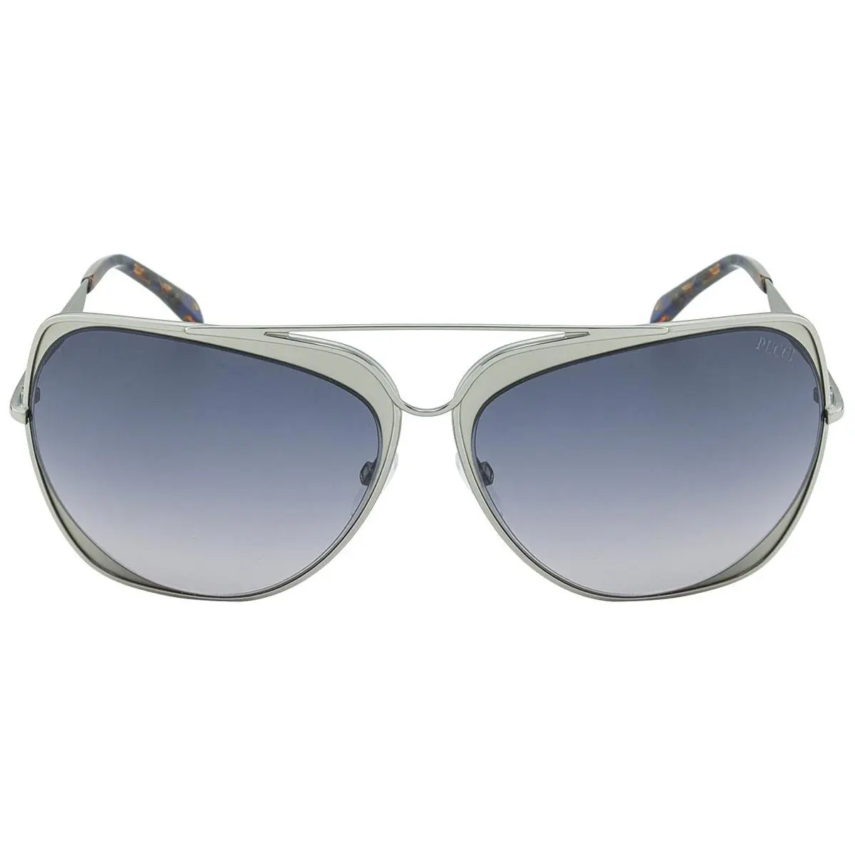 Emilio Pucci Sunglasses EP 0004 14B Shiny Light Ruthenium / Gradient Smoke 61 mm