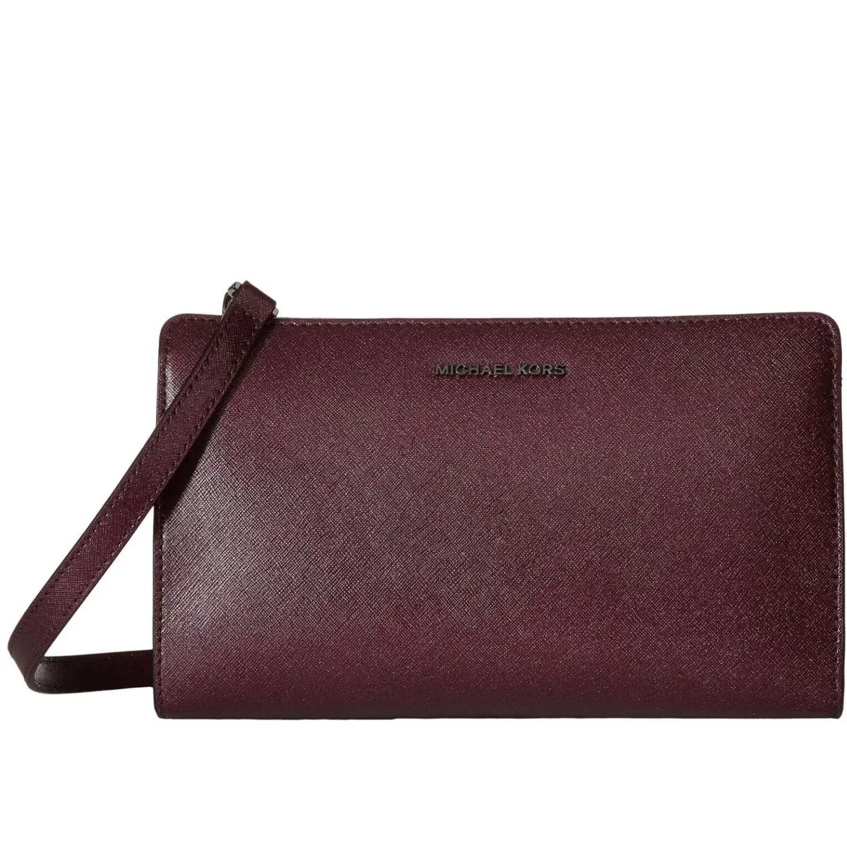 Saffiano Leather Convertible Clutch Plum 32f6mtvc3m-633 by Michael Kors