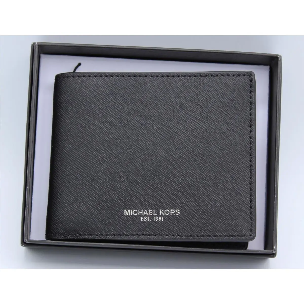 Michael Kors Slim Andy Bifold Black Leather Mens Wallet 86S9LANF5L