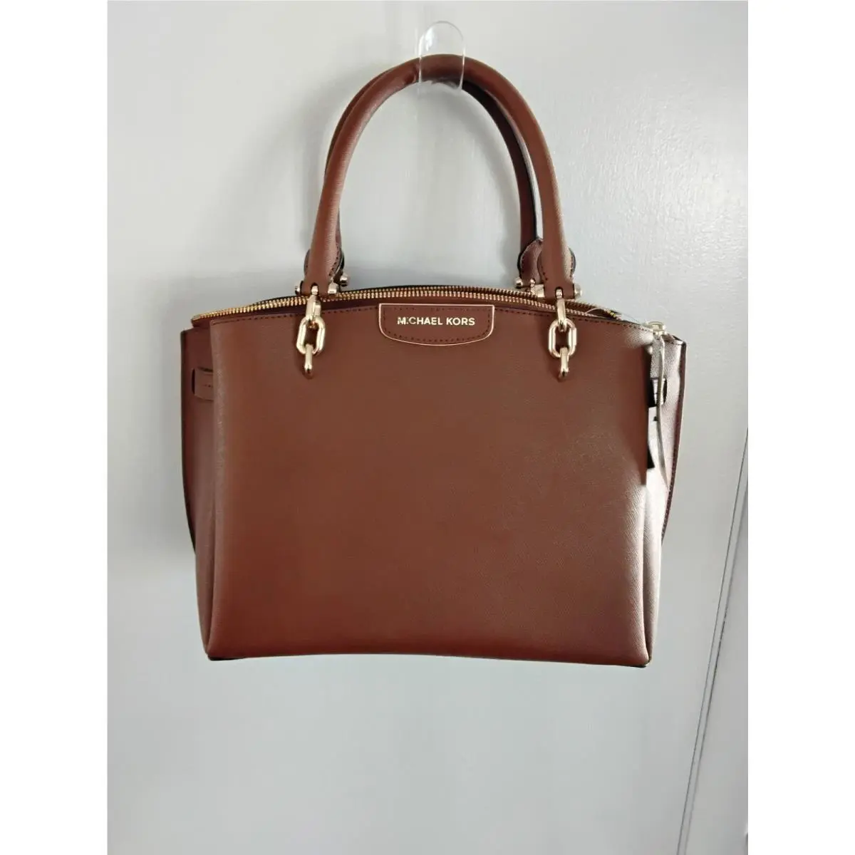 Michael Kors Rochelle Messenger Leather Handbag Brown Leather