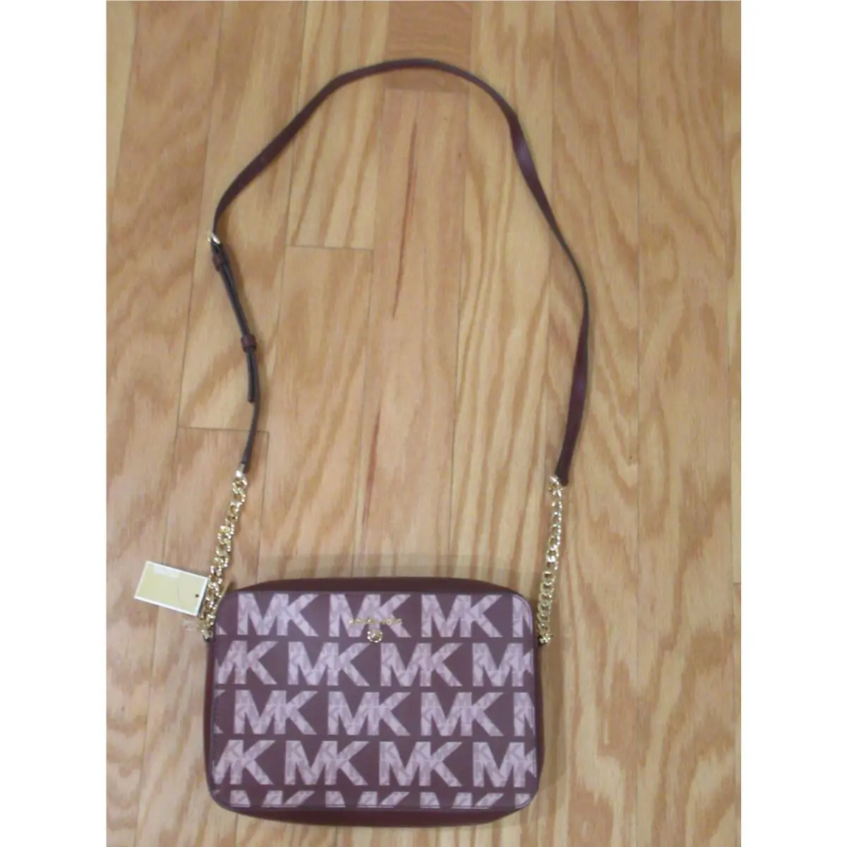 MK Logo East West Crossbody Bag Mauve w/ Pink by Michael Kors