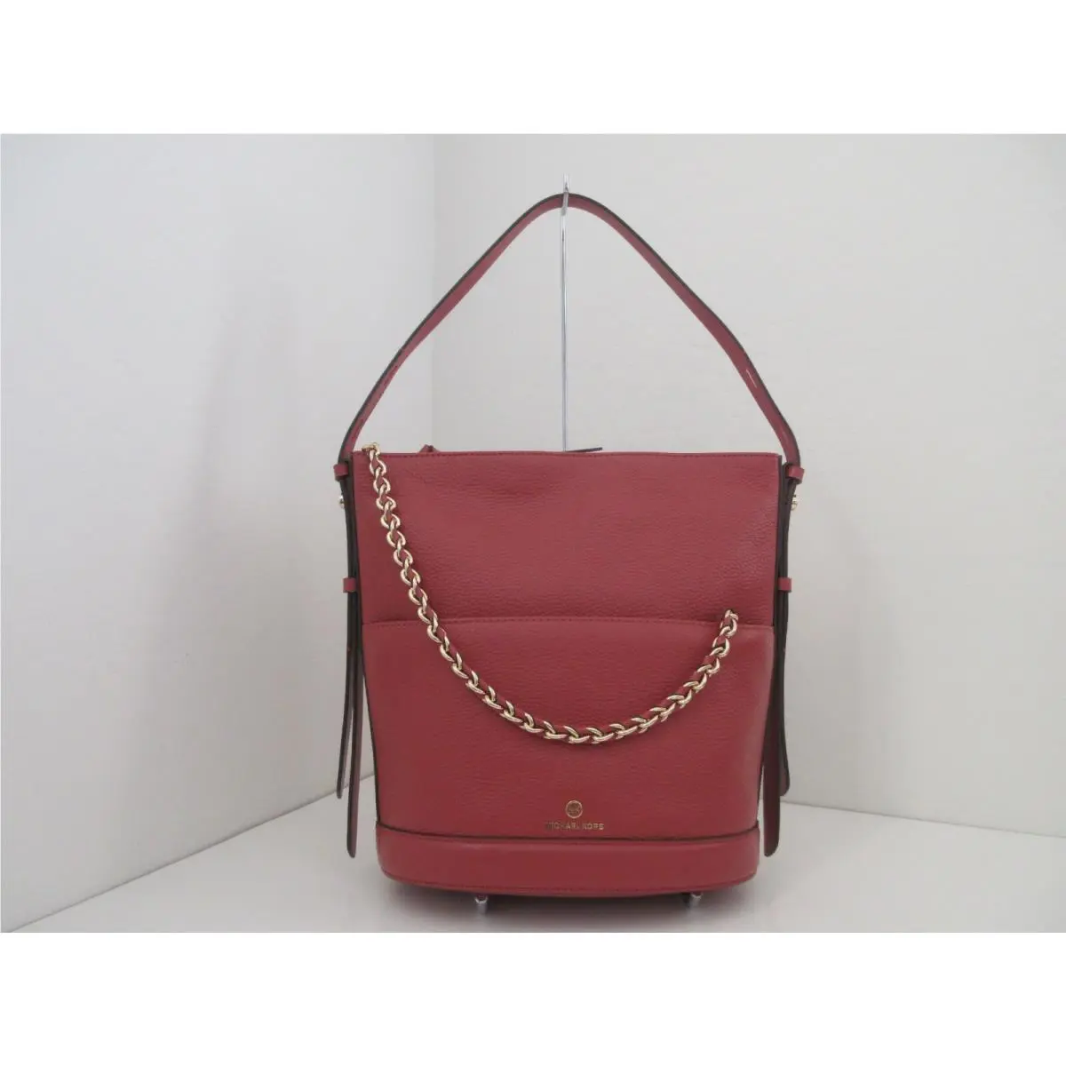 Michael Kors Reese Large Pebble Leather Shoulder BAG-$358-TERRACOTTA