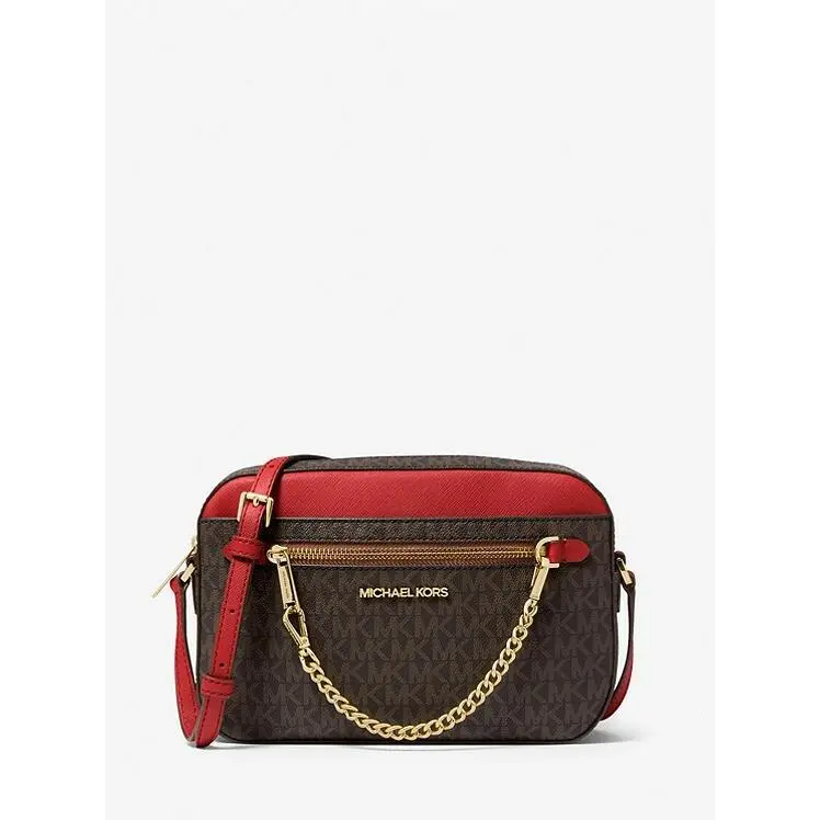 Michael Kors Jet Set Large Logo Crossbody Bag 35S1GTTC9B Flame
