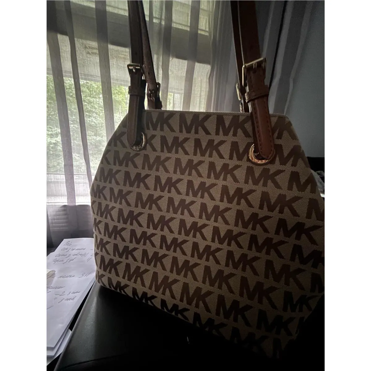 Michael Kors Jet Set Item Tote Beige/luggage Bag Handbag Bolsa Purse MRSP$248