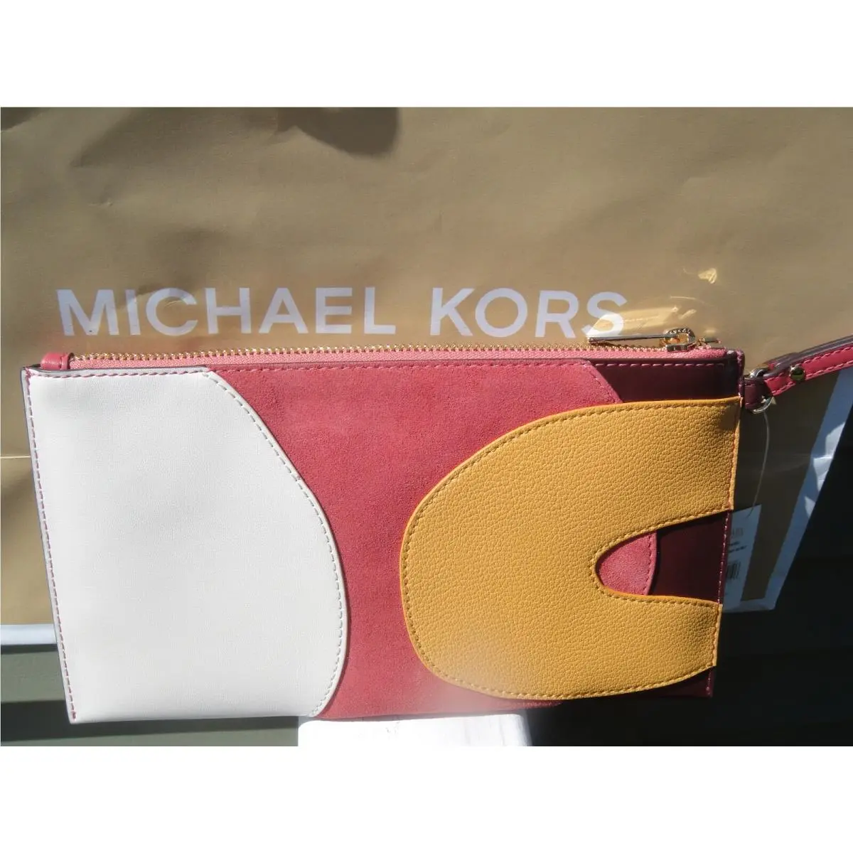 Michael Kors Jet Set Travel Large Patchwork WRISTLET.$298.00.100%
