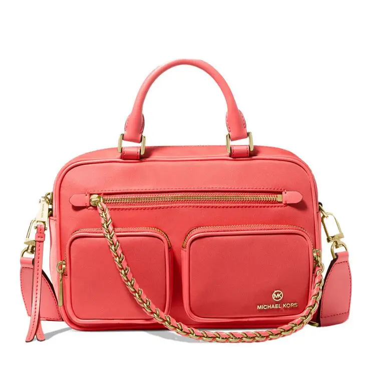 Michael Kors Elliot Small Utility Camera Bag Messenger Durable Nylon Dahlia