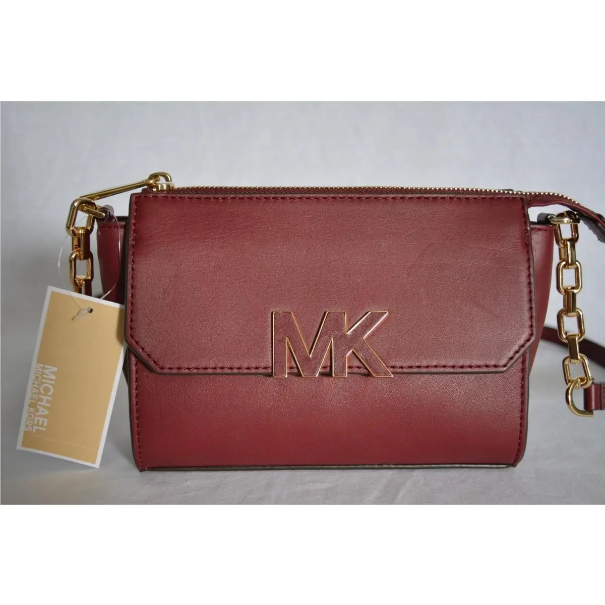 Michael Kors Florence Mini Messenger Bag in Claret / Maroon Shoulder Bag