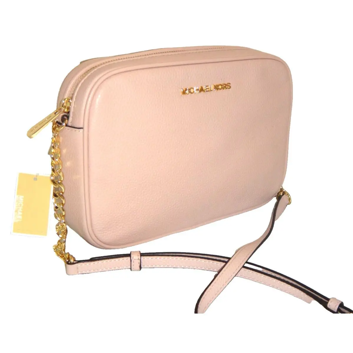 Michael Kors Women`s MK Jet Set LG EW Crossbody Bag Purse Blossom Leather Gold