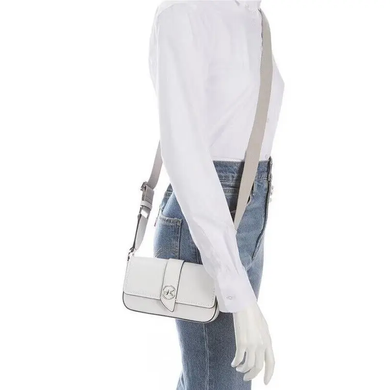Michael Kors Greenwich Extra Small East/west Sling Crossbody – Optic White