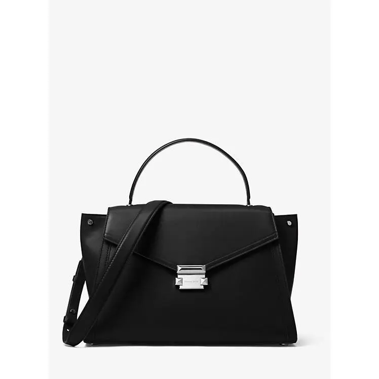 Whitney Large Leather Satchel 30T8SXIS3L Black by Michael Kors