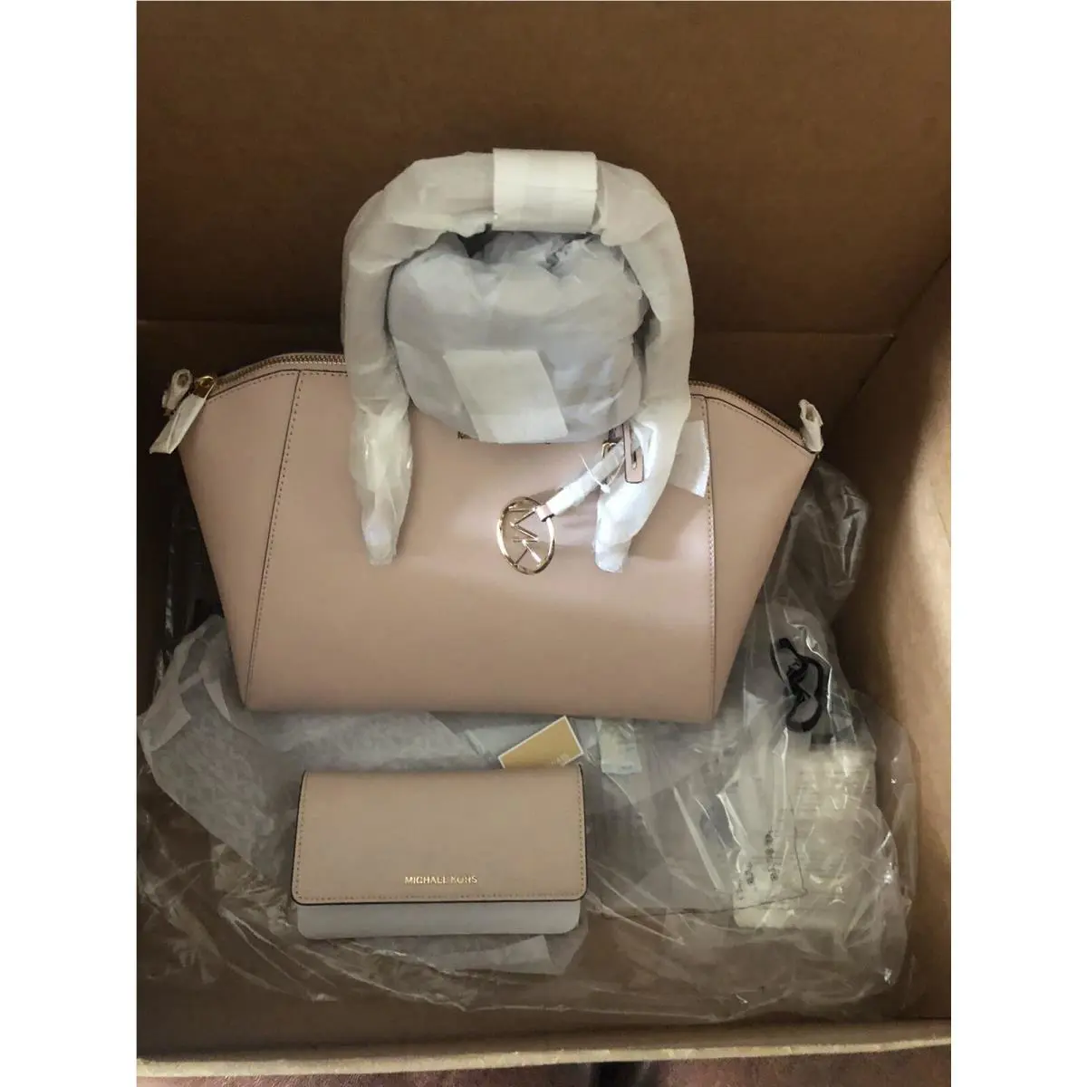 Michael Kors Ciara Large Saffiano Satchel Purse Wallet