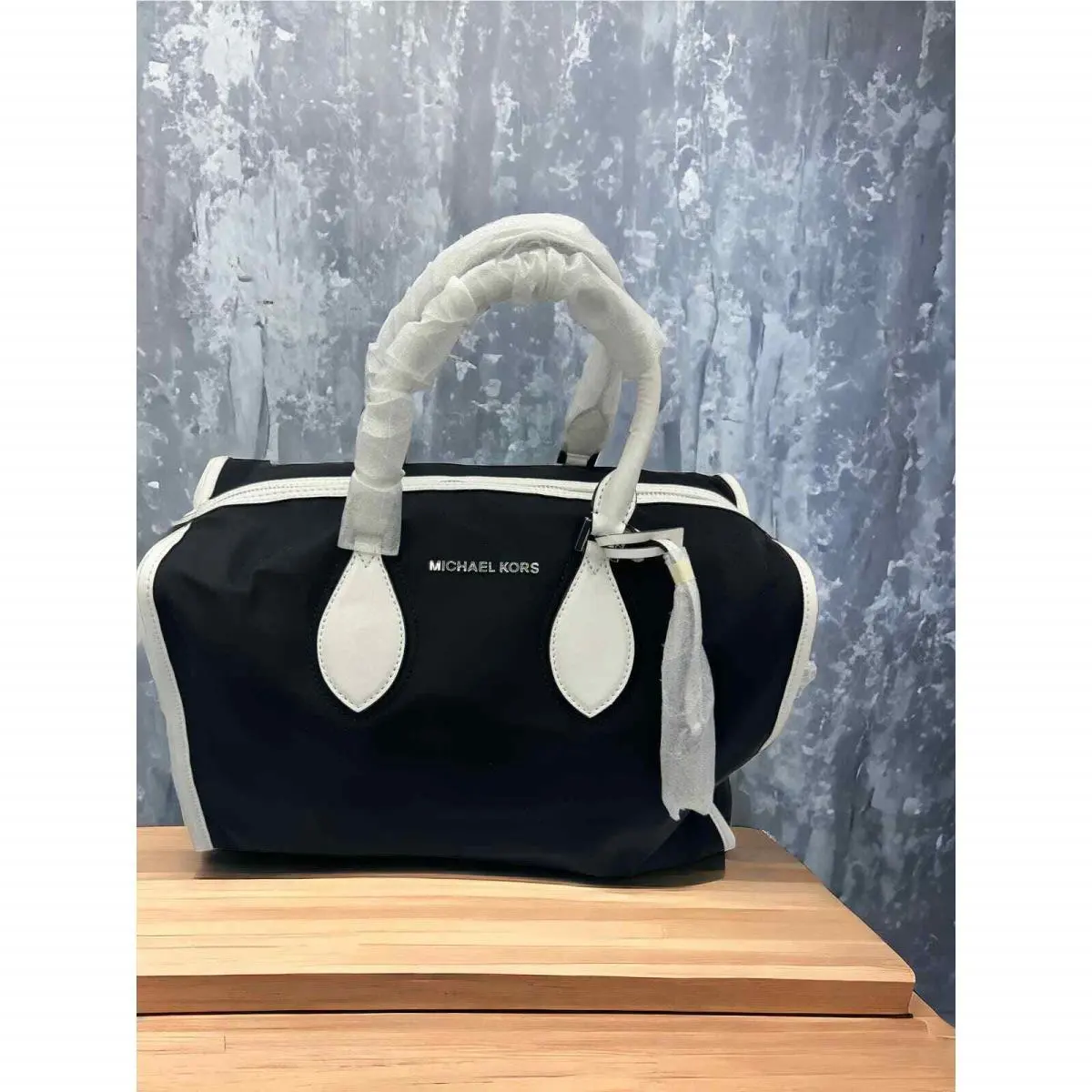 Michael Kors “mk” - Connie - Black White LG Duffle Bag