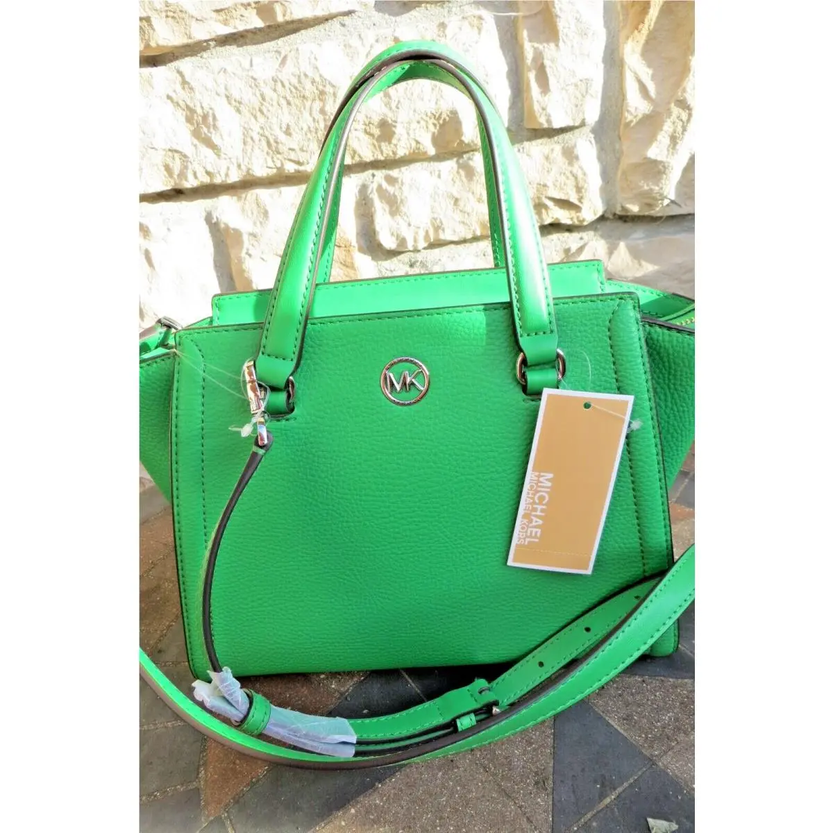 Michael Kors Women`s Freya Small Leather Satchel/xbody Palm