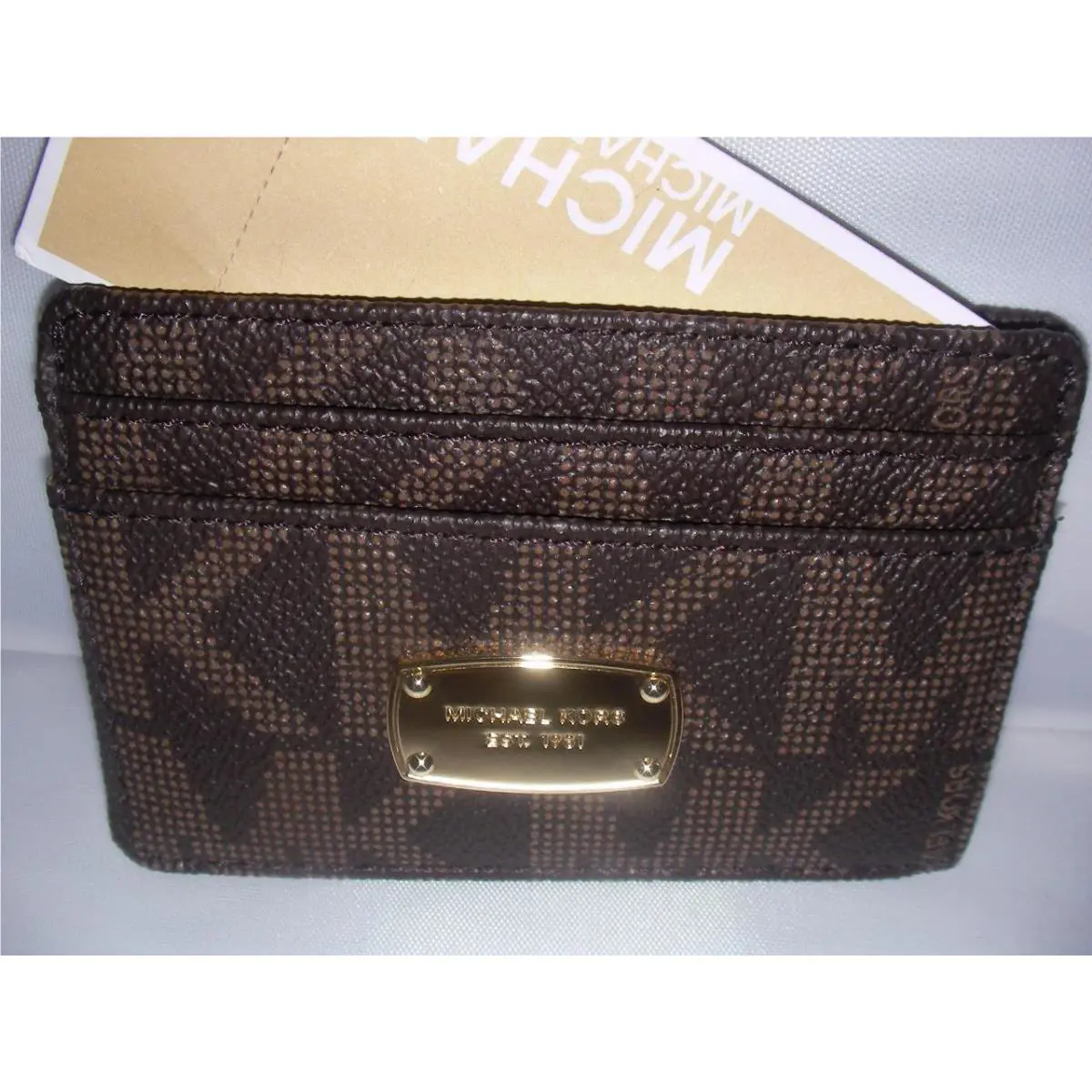 Michael Kors Ladies Jet Set Card Holder Wallet Brown Color
