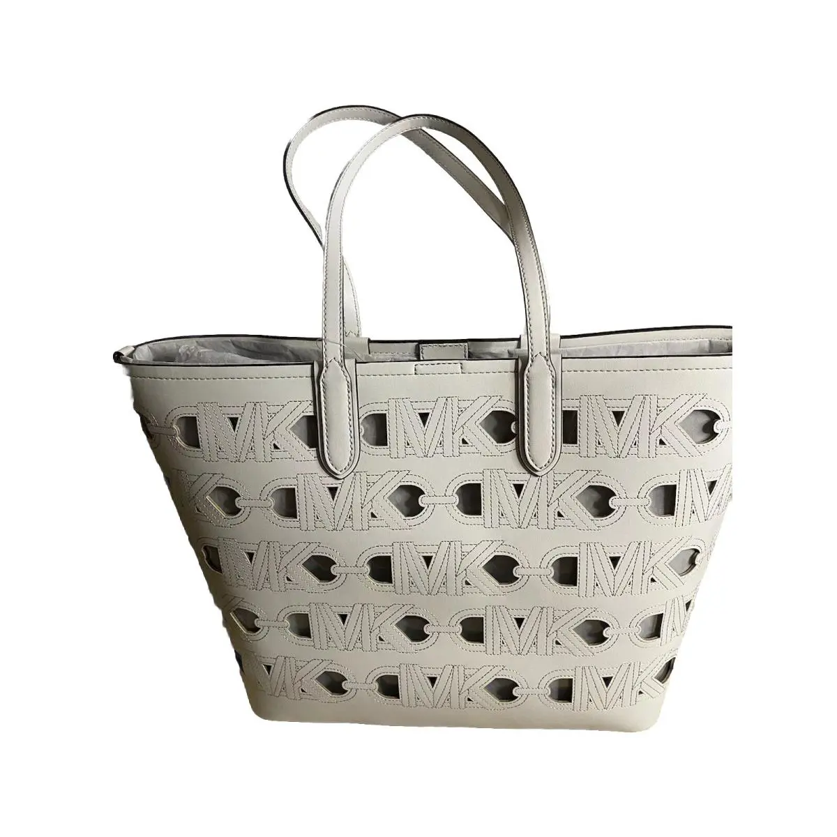 Michael Kors Eliza Large East West White Tote Luggage 298.00
