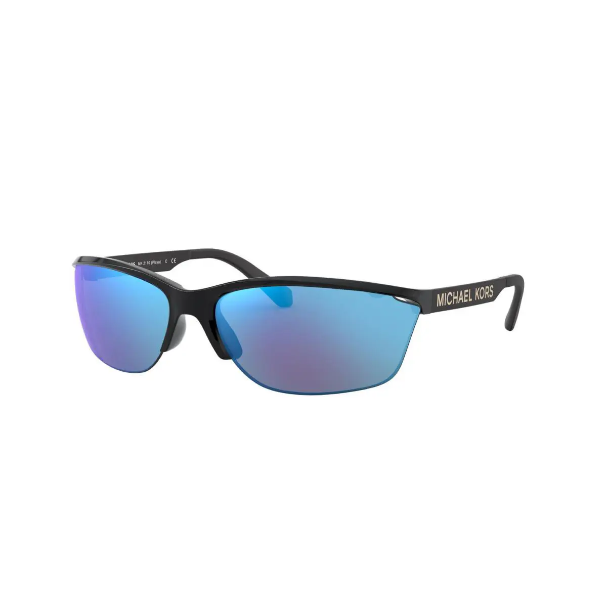 Michael Kors Women`s Playa Sunglasses Black MK2110-33321U 71 Blue Mirror