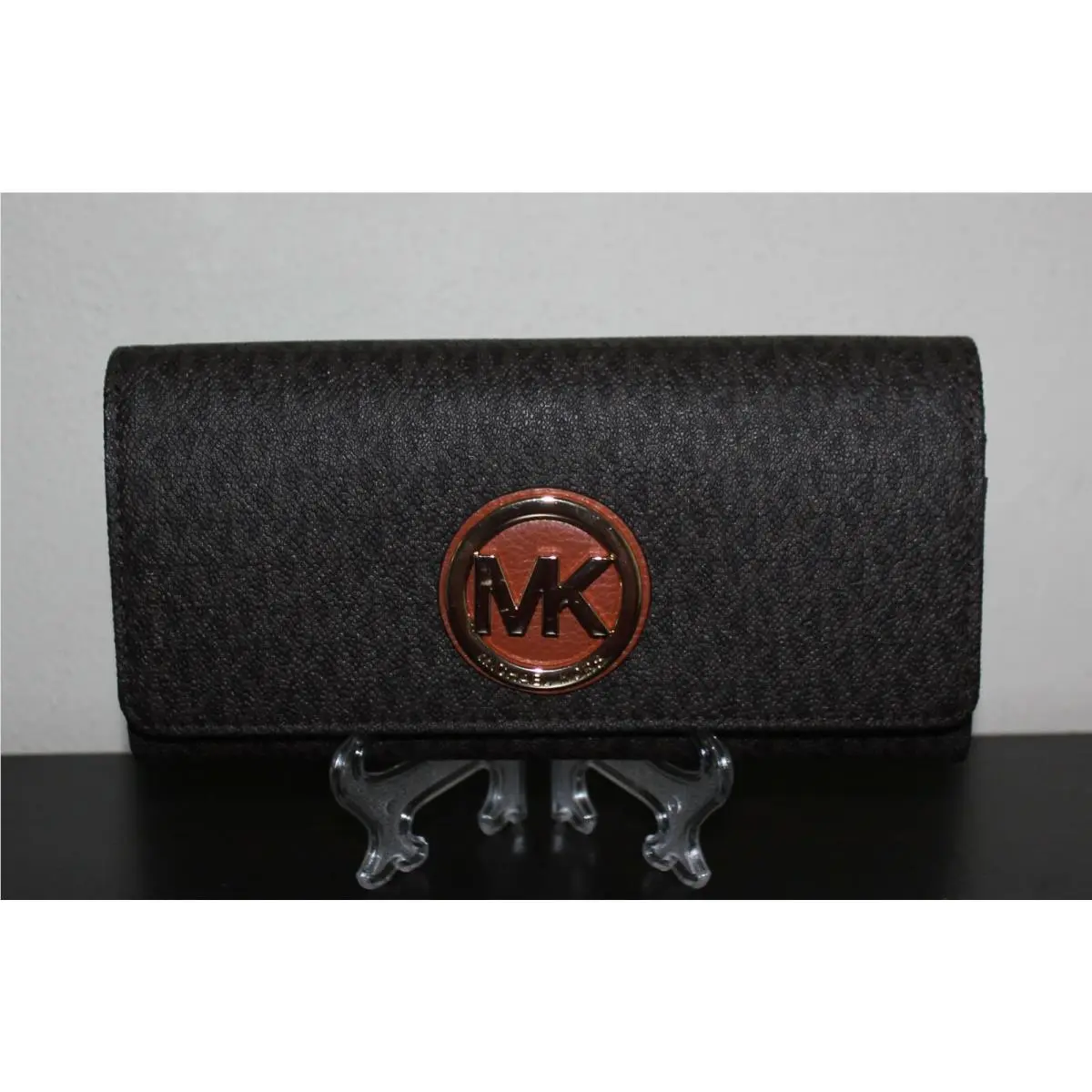 Kors Leather Fulton Carryall Wallet Brown/gold