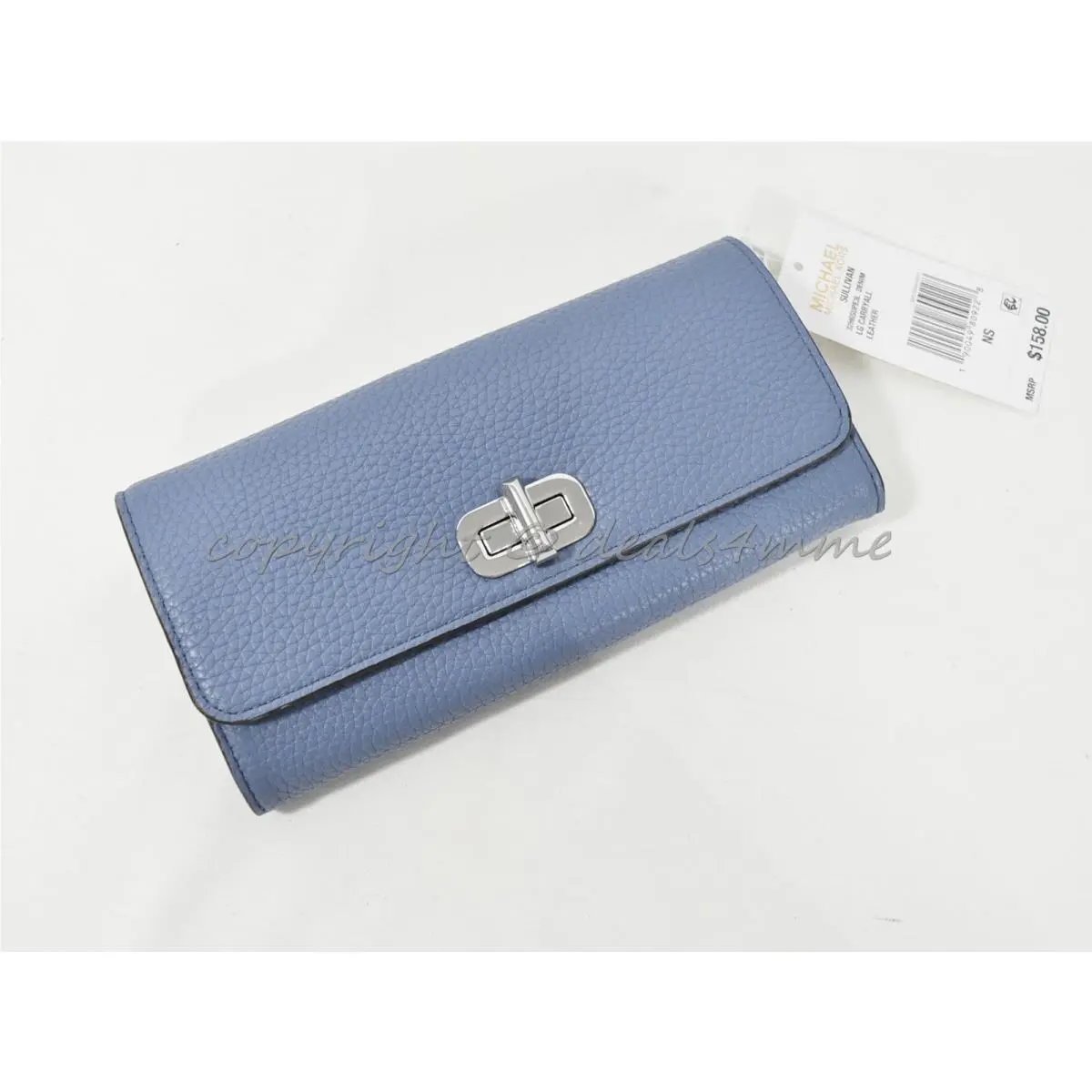 Kors Sullivan Large Carryall Leather Wallet in Denim Blue