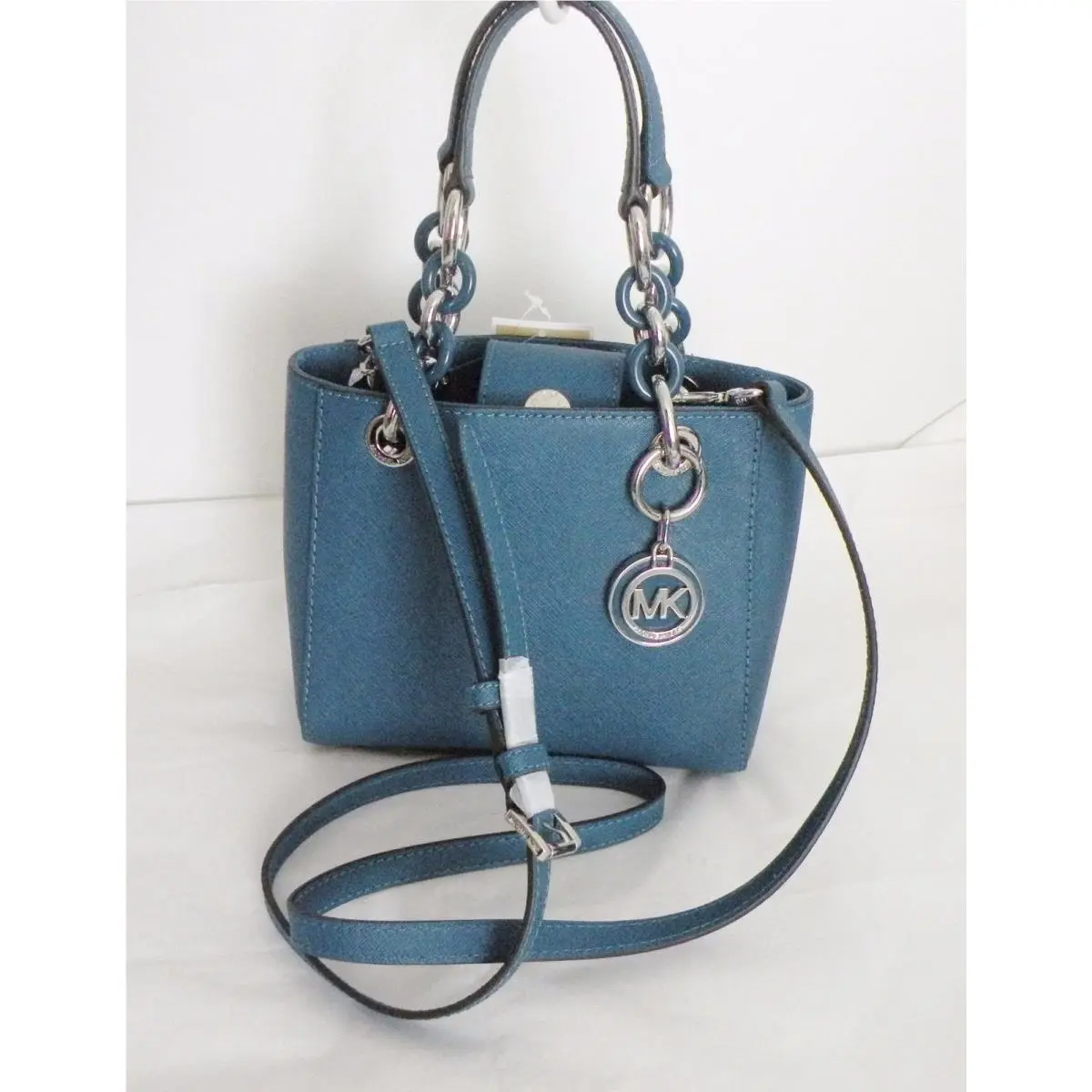 Kors Cynthia Extra Small North South Satchel Steel Blue