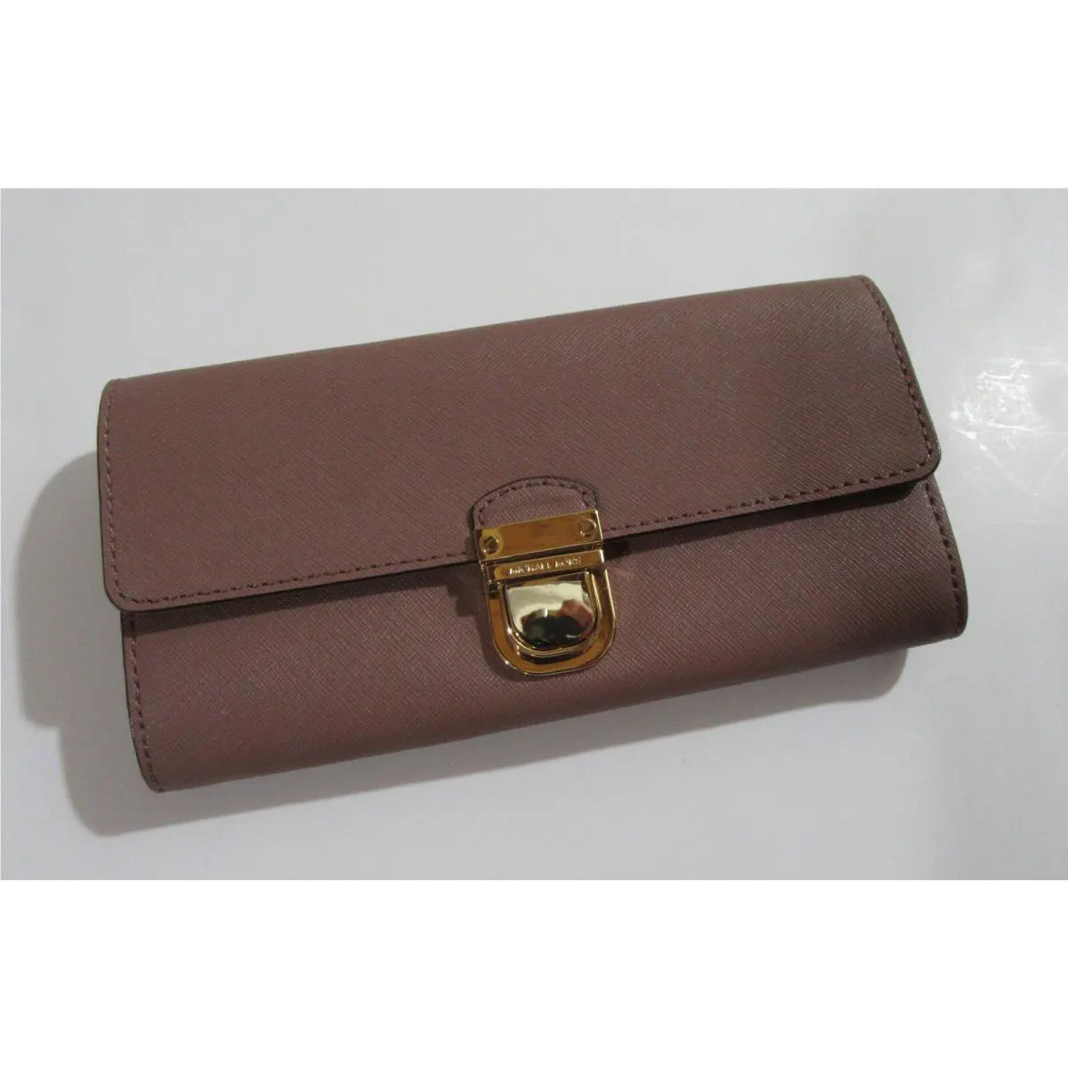 Michael Kors Bridgette Saffiano Leather Flap Wallet Dusty Rose