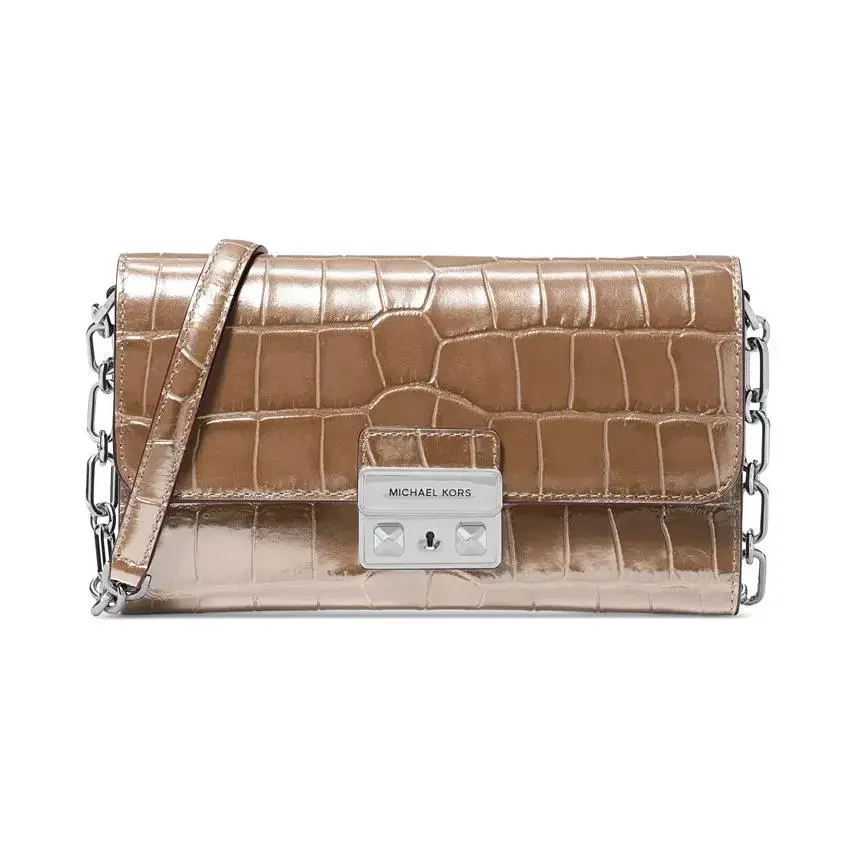 Michael Kors Tribeca Large Wallet On A Chain Crossbody Driftwood