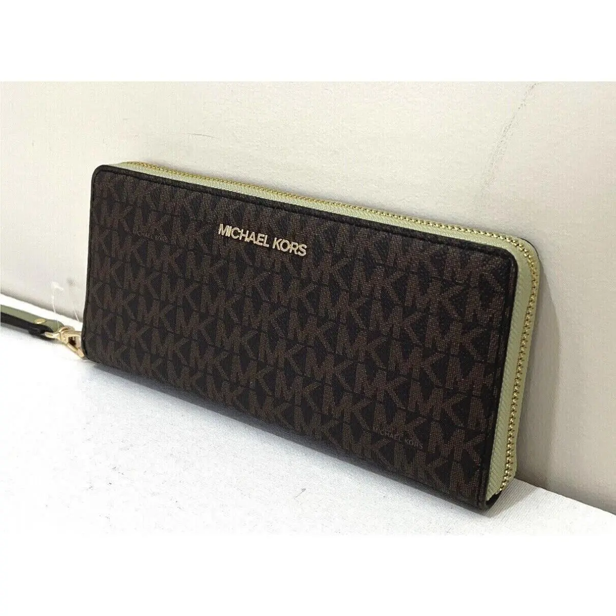 LG Continental Wallet Brown Army Green Wristlet 35F8GTVT3B by Michael Kors