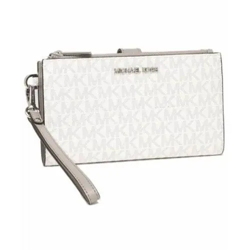Michael Kors Jet Set Travel Leather Large Double Zip Wristlet Wallet