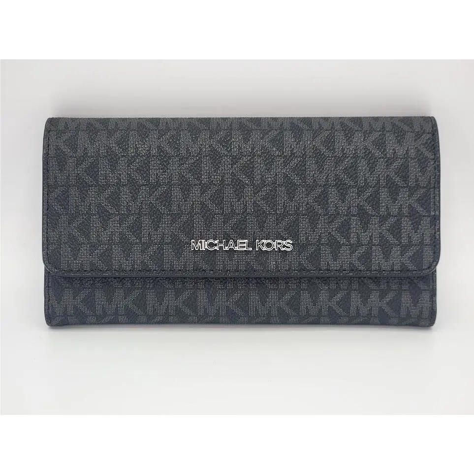 Michael Kors Jet Set Travel Large Trifold Wallet/black