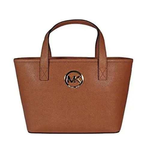 Jet Set Travel Luggage Saffiano Leather Gold Logo XS Tote Bag by Michael Kors