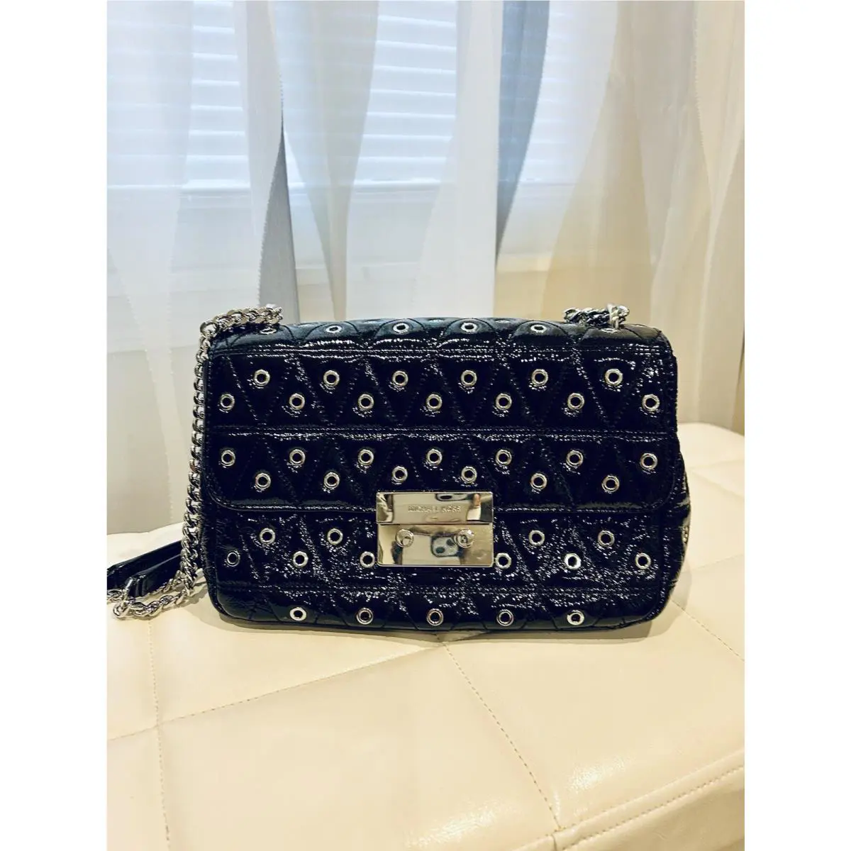 Michael Kors Black Lacquer Leather Shoulder Bag
