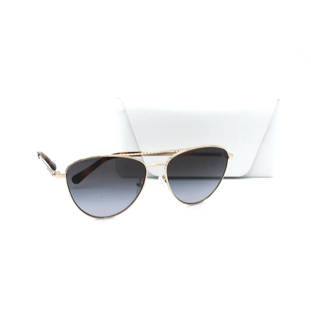 Michael Kors Women`s Barcelona MK1056 10148 Light Gold Sunglasses Gray Lenses