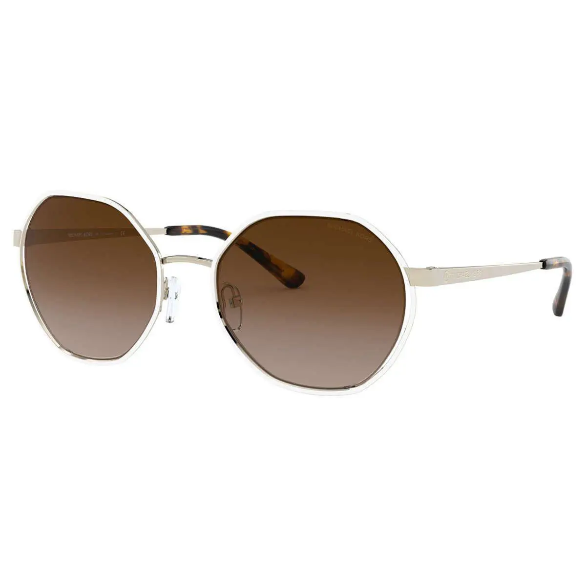 Michael Kors Women`s Gold Geometric Sunglasses MK1072-101413 Brown 57-20-145