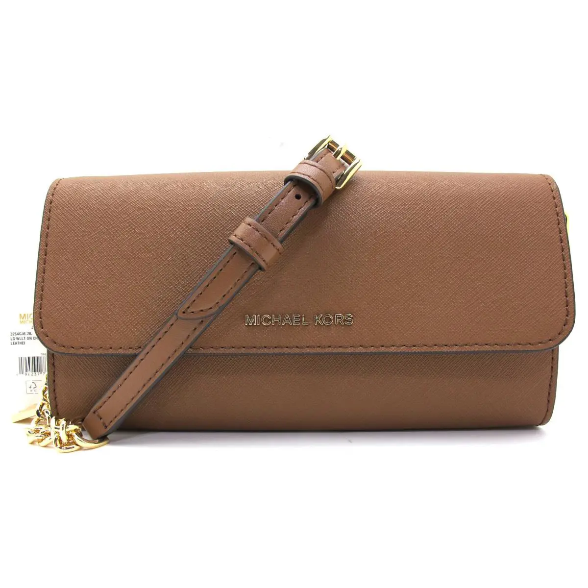 Michael Kors Jet Set Lg Saffiano Leather Wallet on Chain Crossbody Luggage