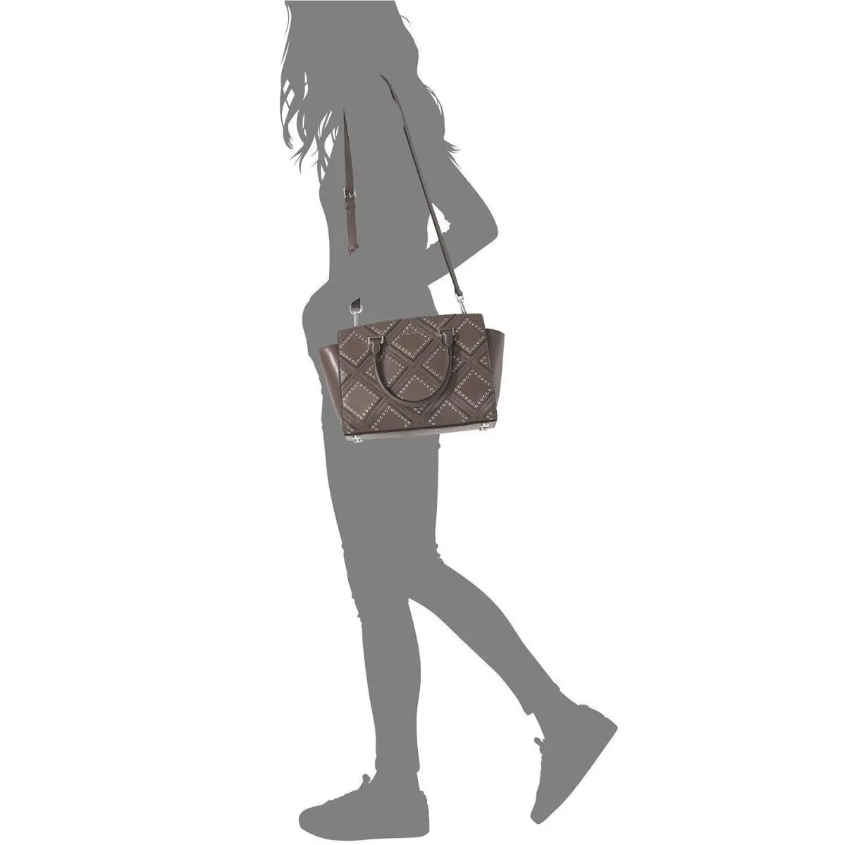 W/receipt Michael Michael Kors Diamond Grommet Selma Medium Satchel