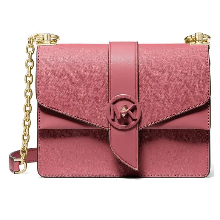 Michael Kors Greenwich Leather Convertible Crossbody Bag Light Berry Sorbet
