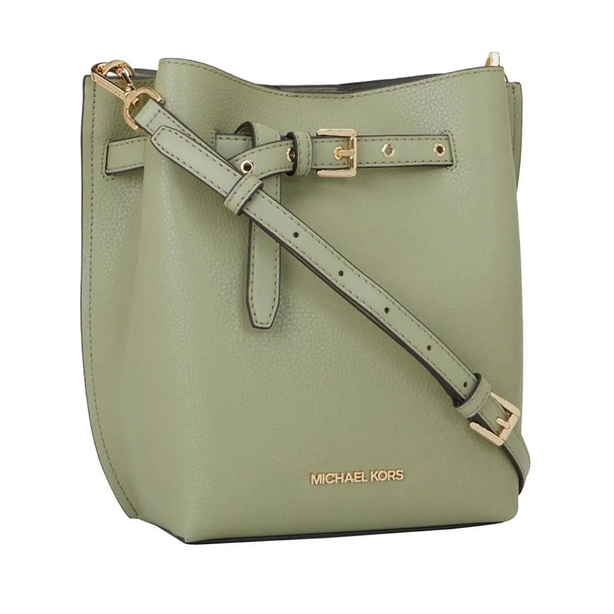 Michael Kors Emilia Small Pebbled Leather Bucket Bag Messenger Handbag