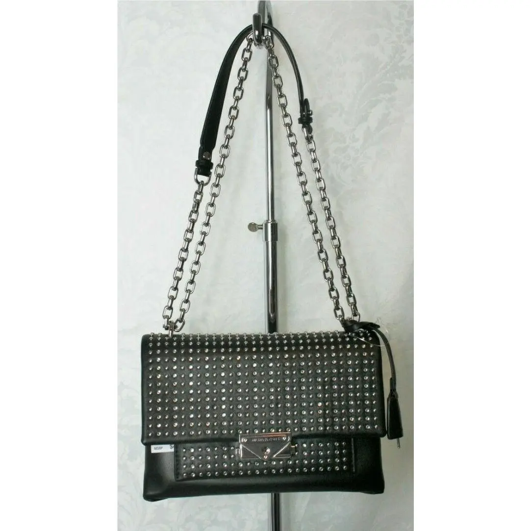 Michael Kors Cece Chain Strap Black Medium Leather