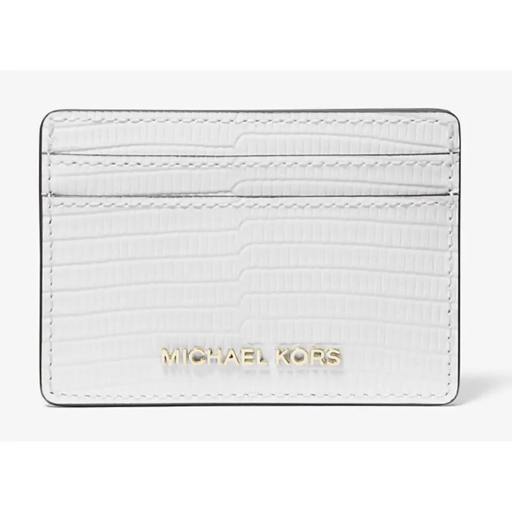 Michael Kors Jet Set Small Crocodile Embossed Leather Card Case