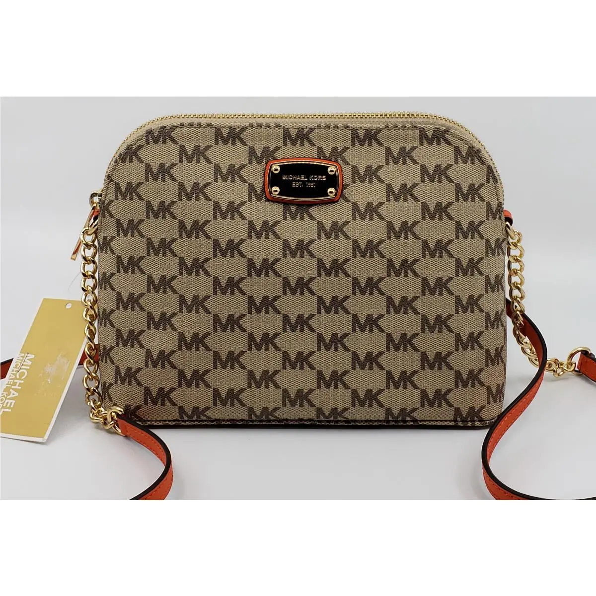 Michael Kors Cindy Saffiano Leather Crossbody Dome Satchel