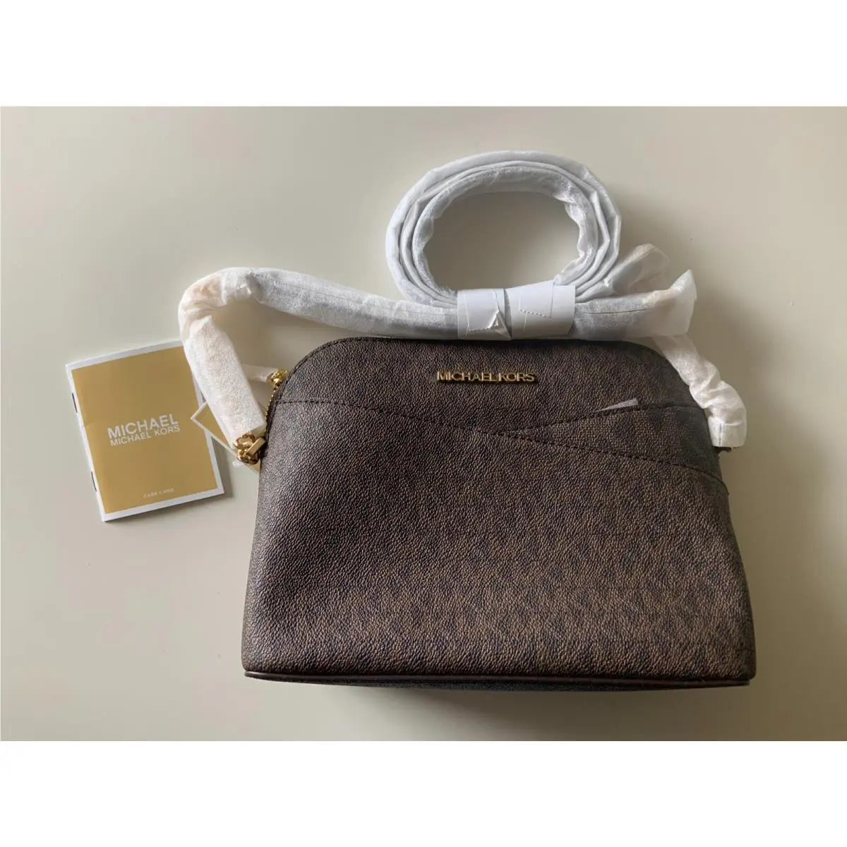 Michael Kors Jet Set Travel 35F1GTVC6B MD Dome Crossbody Purse Brown