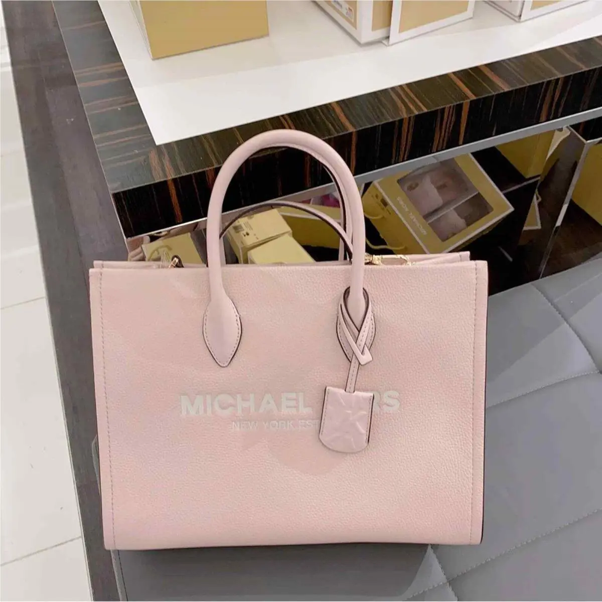 Michael Kors Mirella Medium Leather Tote Crossbody