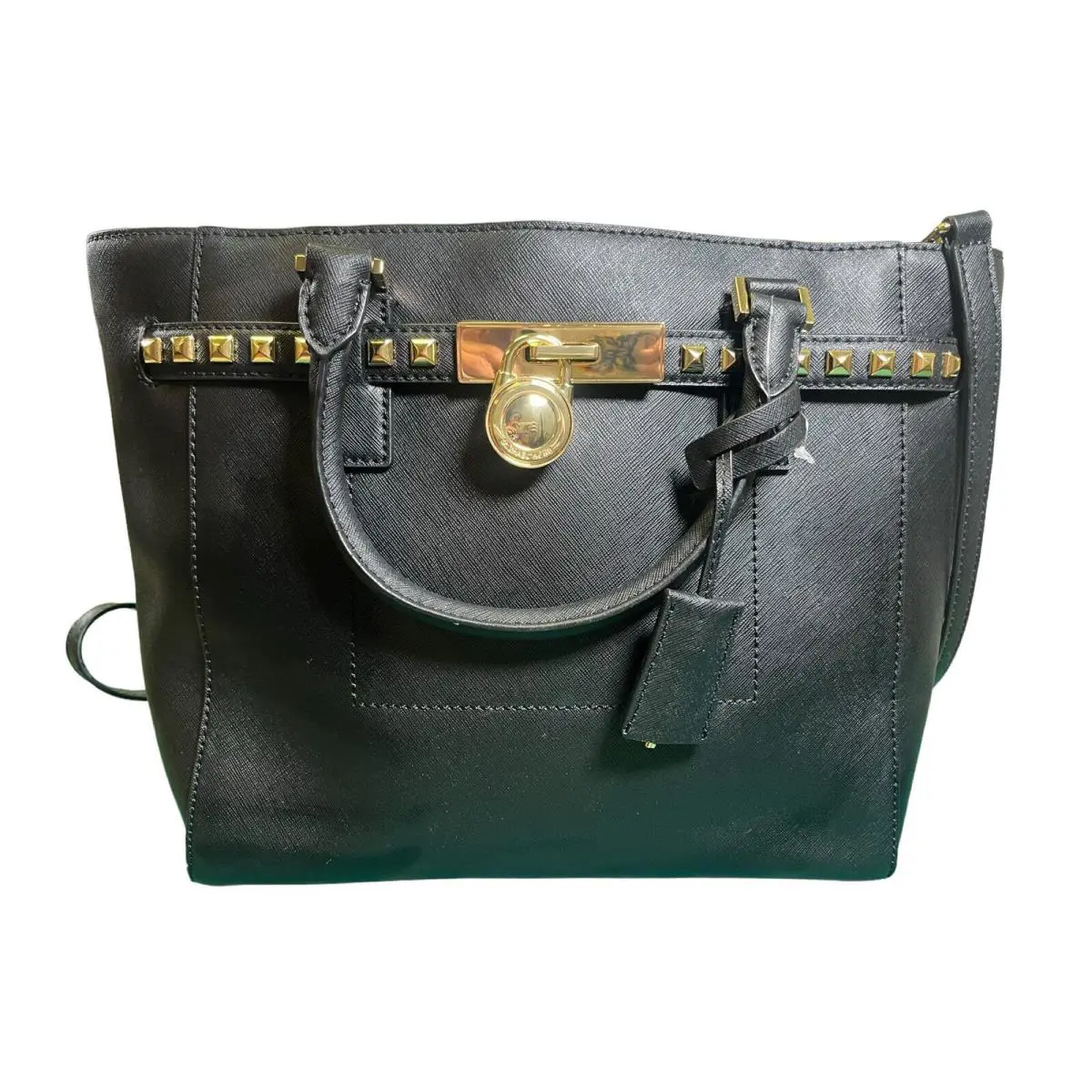 Michael Kors MK Leather Hamilton Traveler Large Studded Tote